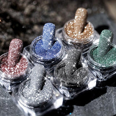 Reflective Glitter Sequins for Acrylic Nails - Silver Nail Powder
