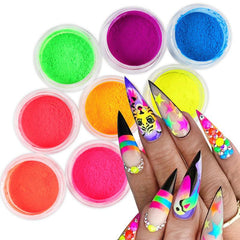 9 Colors Neon Pigment Powder for Nail Art DIY Fluorescent Glitter Dust