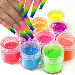 9 Colors Neon Pigment Powder for Nail Art DIY Fluorescent Glitter Dust