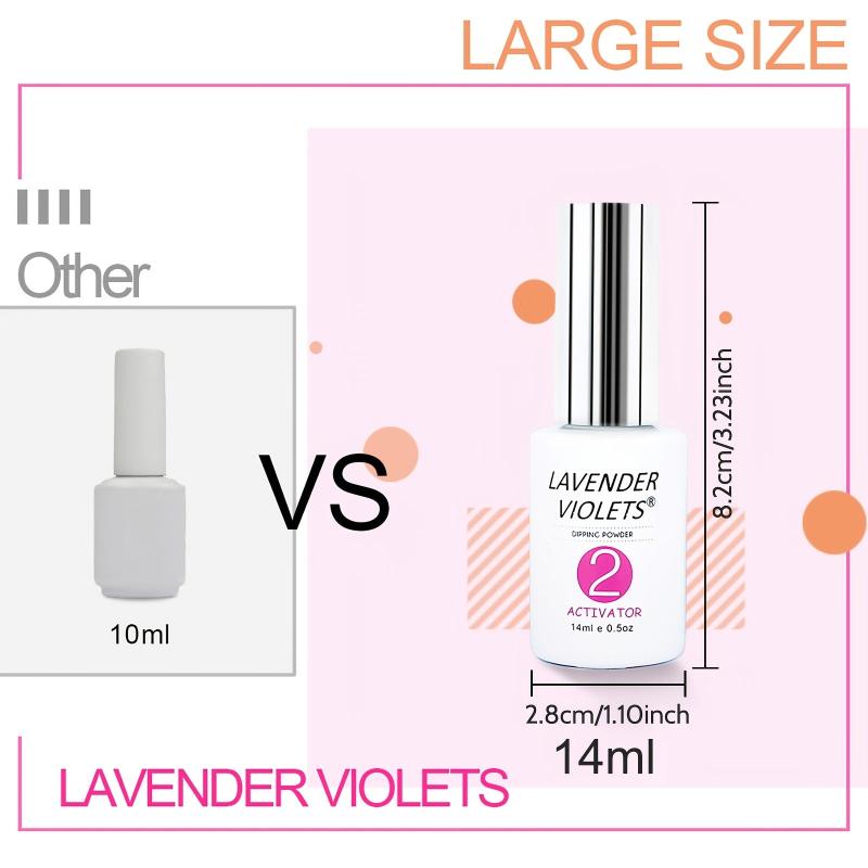 Dip Powder Gel Liquid Set with Activator Base Top Gel and Brush Saver