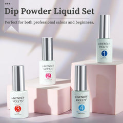 Dip Powder Gel Liquid Set with Activator Base Top Gel and Brush Saver