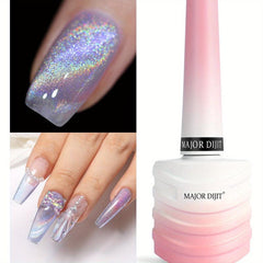 Holographic Pink Purple Cat Eye Gel Polish Glitter - Soak Off Sparkle