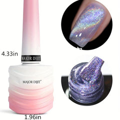 Holographic Pink Purple Cat Eye Gel Polish Glitter - Soak Off Sparkle