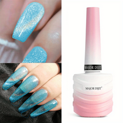 Holographic Pink Purple Cat Eye Gel Polish Glitter - Soak Off Sparkle