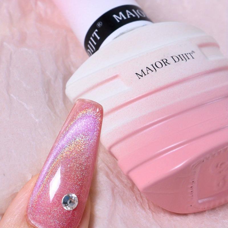 Holographic Pink Purple Cat Eye Gel Polish Glitter - Soak Off Sparkle