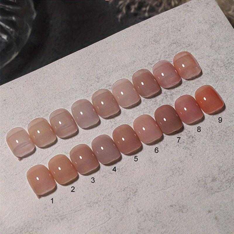 9pcs Ice Transparent Nude Gel Polish Set for Nail Art DIY