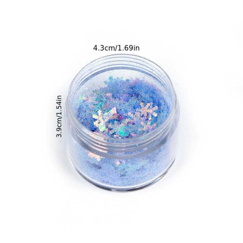 10g Holographic Nail Glitter Powder Snowflake Sequins Moon Heart