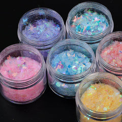 10g Holographic Nail Glitter Powder Snowflake Sequins Moon Heart