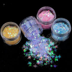 10g Holographic Nail Glitter Powder Snowflake Sequins Moon Heart