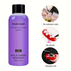 3pcs Acrylic Nail Extension Kit Liquid Monomer Cup Brushes Manicure Tools