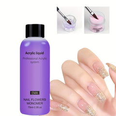 3pcs Acrylic Nail Extension Kit Liquid Monomer Cup Brushes Manicure Tools