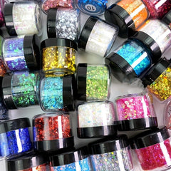 10g1 Iridescent Laser Glitter Sequins Mixed Irregular Shapes for Nail Art