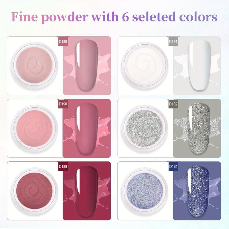 Glitter Pink & Acrylic Dip Powder Nail Kit w/Base & Top Coat for Women and Girls