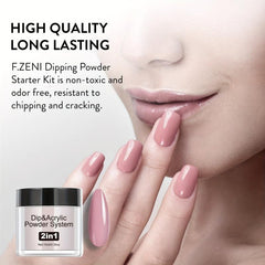 Glitter Pink & Acrylic Dip Powder Nail Kit w/Base & Top Coat for Women and Girls