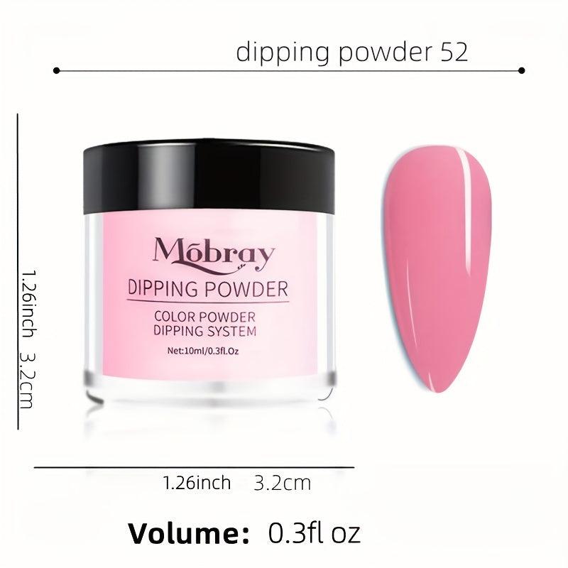 10 Color DIY Nail Art Dip Powder in Pink - Long Lasting and Durable