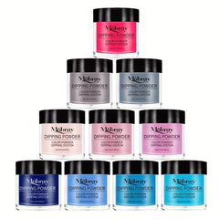 10 Color DIY Nail Art Dip Powder in Pink - Long Lasting and Durable