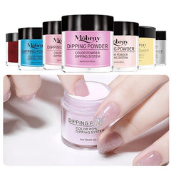 10 Color DIY Nail Art Dip Powder in Pink - Long Lasting and Durable