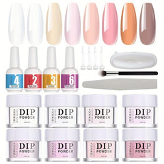 8 Colors Dip Powder Nail Starter Kit French Nail Art Salon Essential Kit
