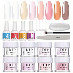8 Colors Dip Powder Nail Starter Kit French Nail Art Salon Essential Kit