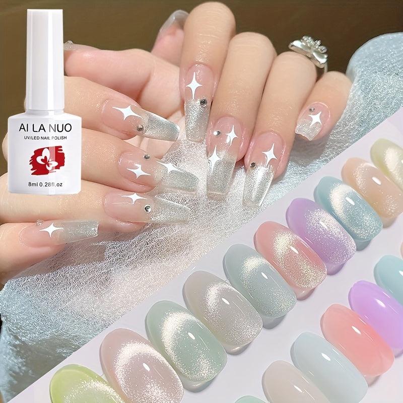 Reflective Glitter Cat Eye Gel Nail Polish