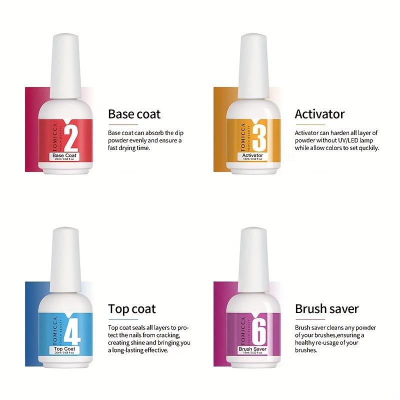 12 Colors Dip Powder Nail Starter Kit with Base Top Coat and Activator