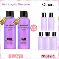 2pcs 150ml Acrylic Liquid Nail Flowers Monomer Professional Flexibility
