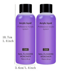 2pcs 150ml Acrylic Liquid Nail Flowers Monomer Professional Flexibility