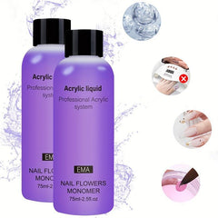 2pcs 150ml Acrylic Liquid Nail Flowers Monomer Professional Flexibility