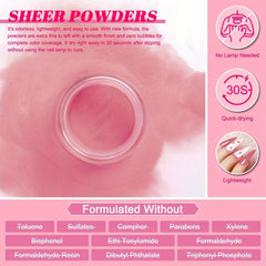 20 Pcs Dip Powder Nail Kit: 16 Colors Red Purple Yellow Pink Summer Autumn