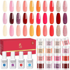 20 Pcs Dip Powder Nail Kit: 16 Colors Red Purple Yellow Pink Summer Autumn