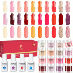 20 Pcs Dip Powder Nail Kit: 16 Colors Red Purple Yellow Pink Summer Autumn