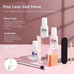 11 Pcs Dip Powder Nail Kit Starter 4 Colors Clear Nude Pink Acrylic Dip Powder