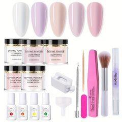 36Pcs Dip Powder Nail Kit Starter All Seasons Pink Nude Neutral Dipping Nails