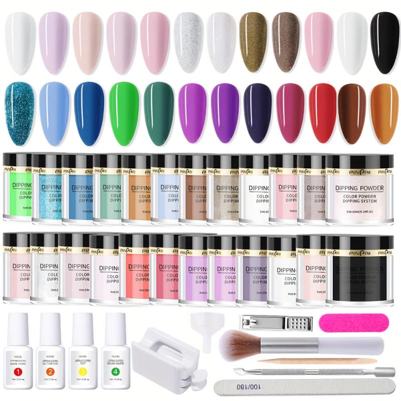 36Pcs Dip Powder Nail Kit Starter All Seasons Pink Nude Neutral Dipping Nails