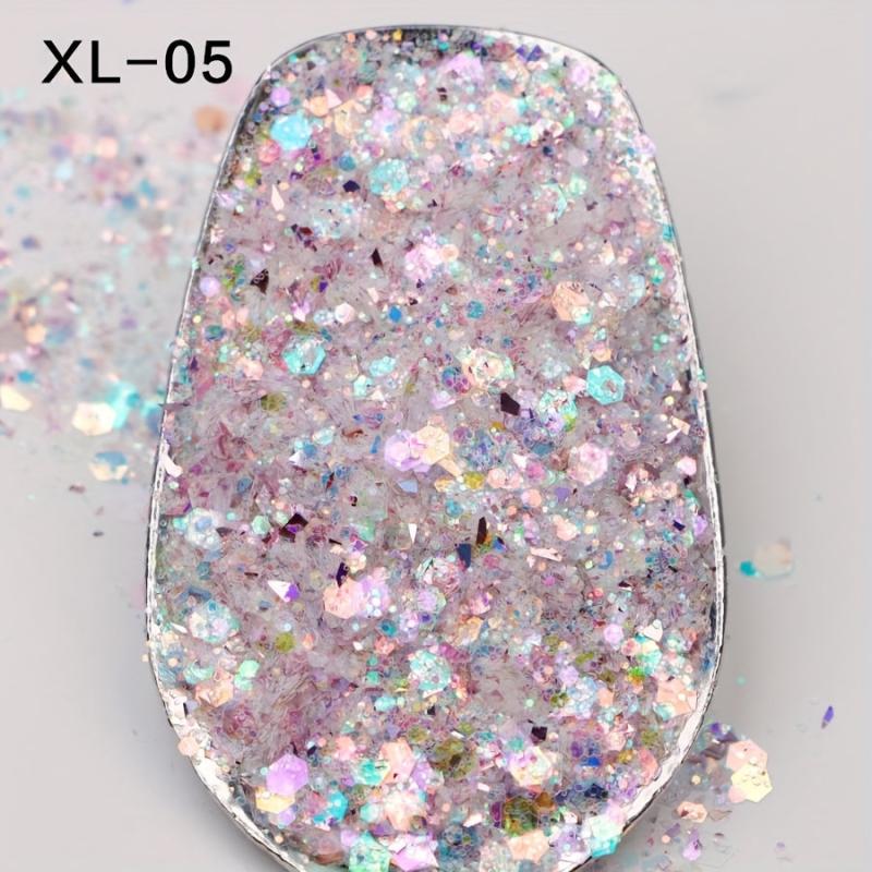 Hexagonal Glitter Nail Art Sequins Set DIY Nail Art Decorative Sequins