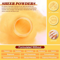 20 Pcs Dip Powder Nail Kit Starter Set Red Yellow Brown Glitter