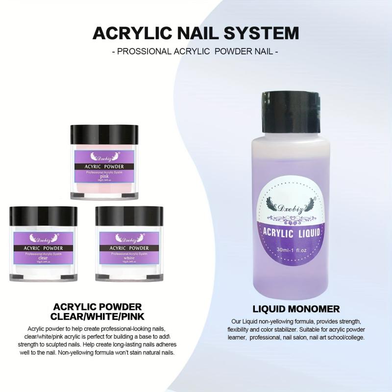 Clear Pink Acrylic Nail Kit System for Salon