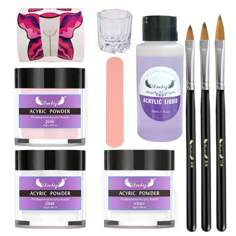 Clear Pink Acrylic Nail Kit System for Salon