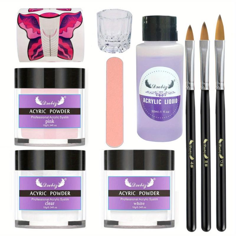 Clear Pink Acrylic Nail Kit System for Salon