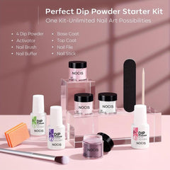 11-Piece Dip Powder Nail Kit with 4 Colors and Essential Liquids