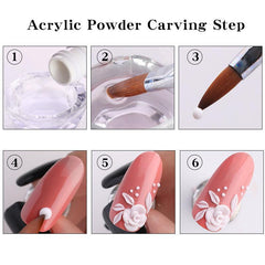 Acrylic Nail Kit Set with 40ml Liquid Monomer & Nail Brush - Beginner Friendly