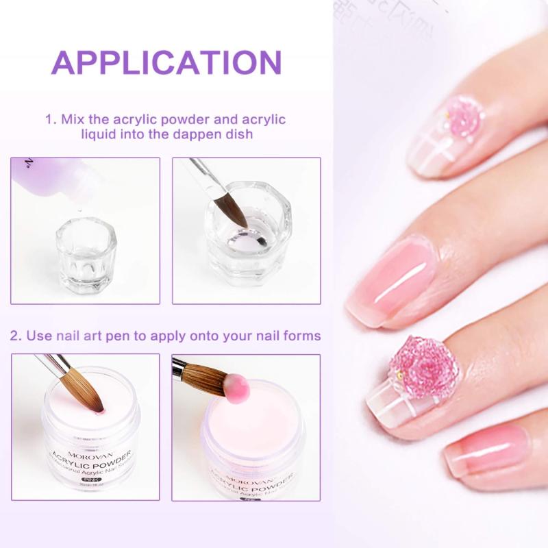 Acrylic Nail Kit Set with 40ml Liquid Monomer & Nail Brush - Beginner Friendly
