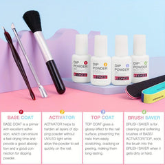21pcs Dip Powder Nail Kit Starter Set for Salon Party Christmas Gift