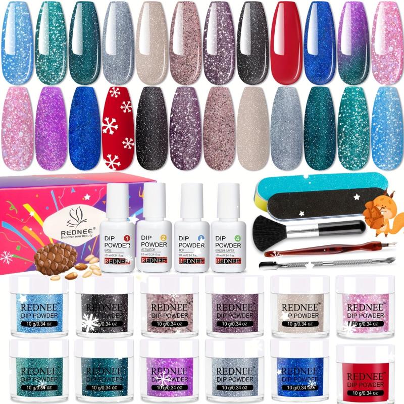 21pcs Dip Powder Nail Kit Starter Set for Salon Party Christmas Gift