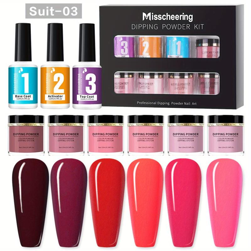 Dip Powder Nail Kit Starter Set for French Nail Art Manicure DIY Salon