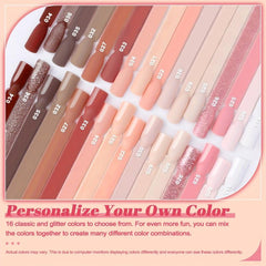 20 Pcs Dip Nails Powder Starter Kit 16 Colors Neutral Acrylic Dipping Powder Set