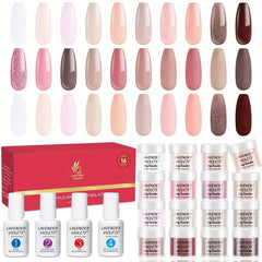 20 Pcs Dip Nails Powder Starter Kit 16 Colors Neutral Acrylic Dipping Powder Set