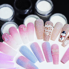 7 Colors Nail Glitter Powder Shining Sugar Effect Glitter Dust Sand Powder