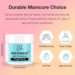 33pcs Dip Powder Nail Kit: 24 Colors + Base Top Coat Activator