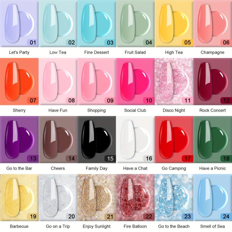 33pcs Dip Powder Nail Kit: 24 Colors + Base Top Coat Activator